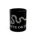 Unite or Die Snake Graphic Mug | Black Ceramic Coffee Mug
