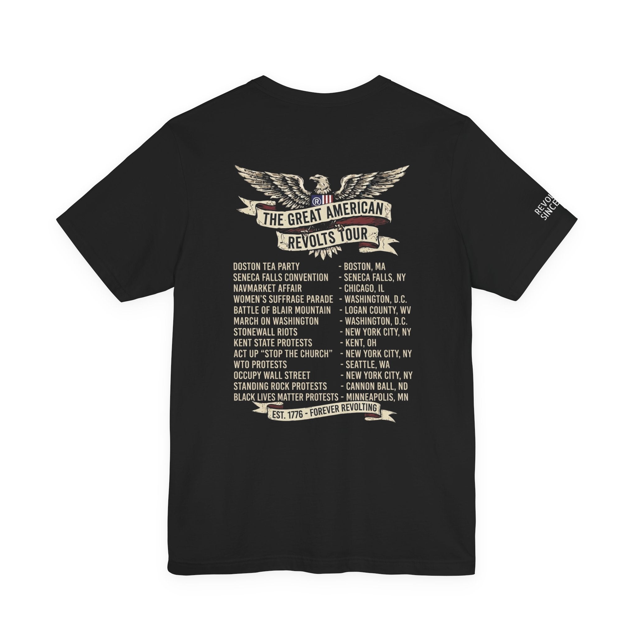 Great American Revolts Tour Tee | Historical Patriotic Graphic Shirt