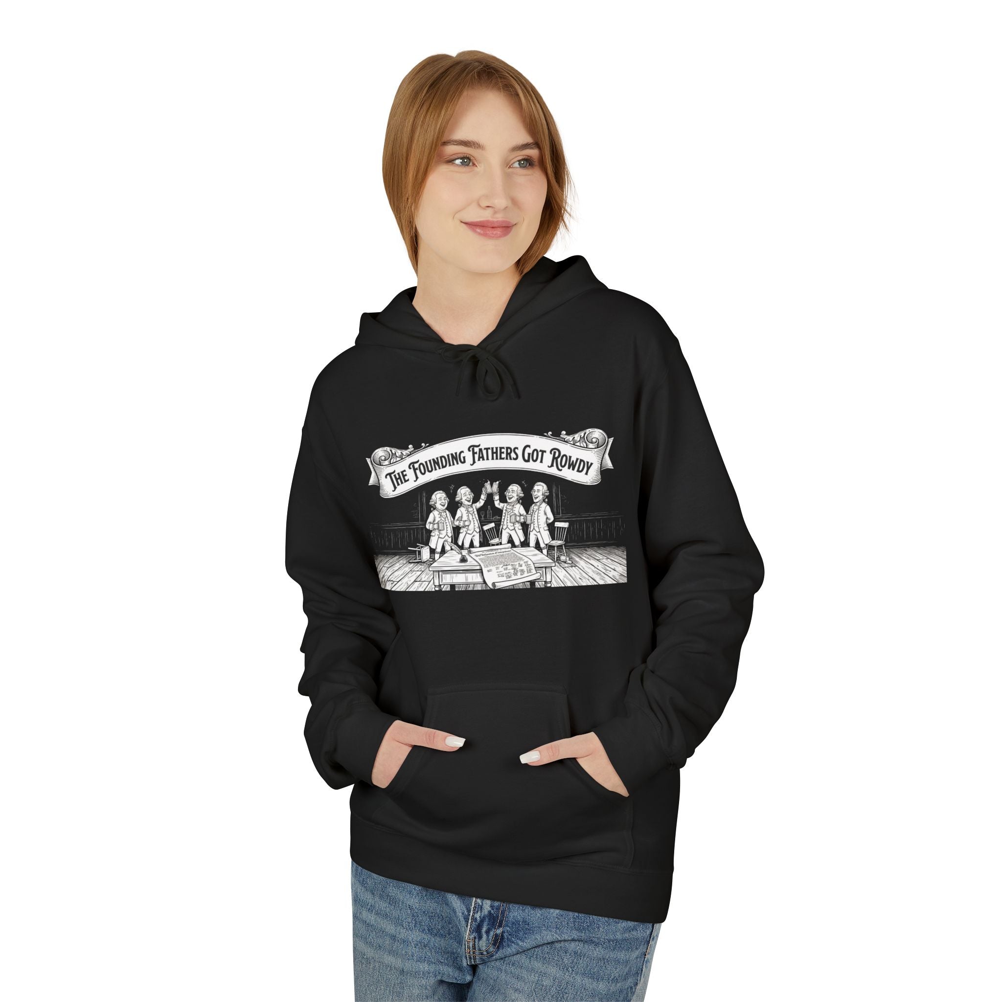 Founding Fathers Got Rowdy Hoodie | REVOLTING Logo Back