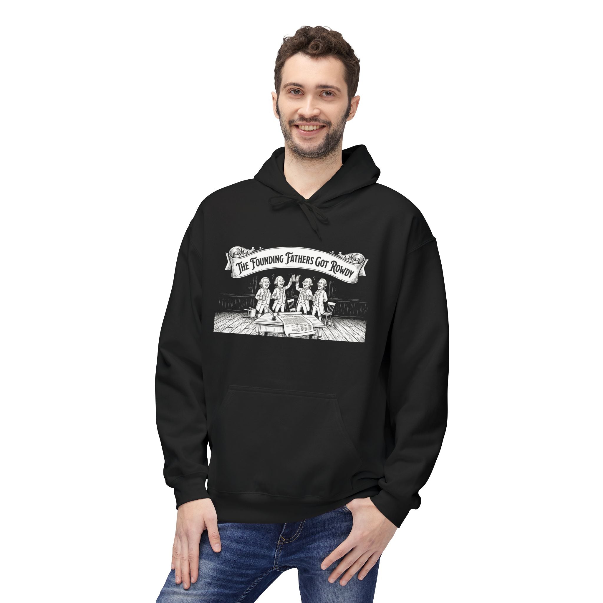 Founding Fathers Got Rowdy Hoodie | REVOLTING Logo Back