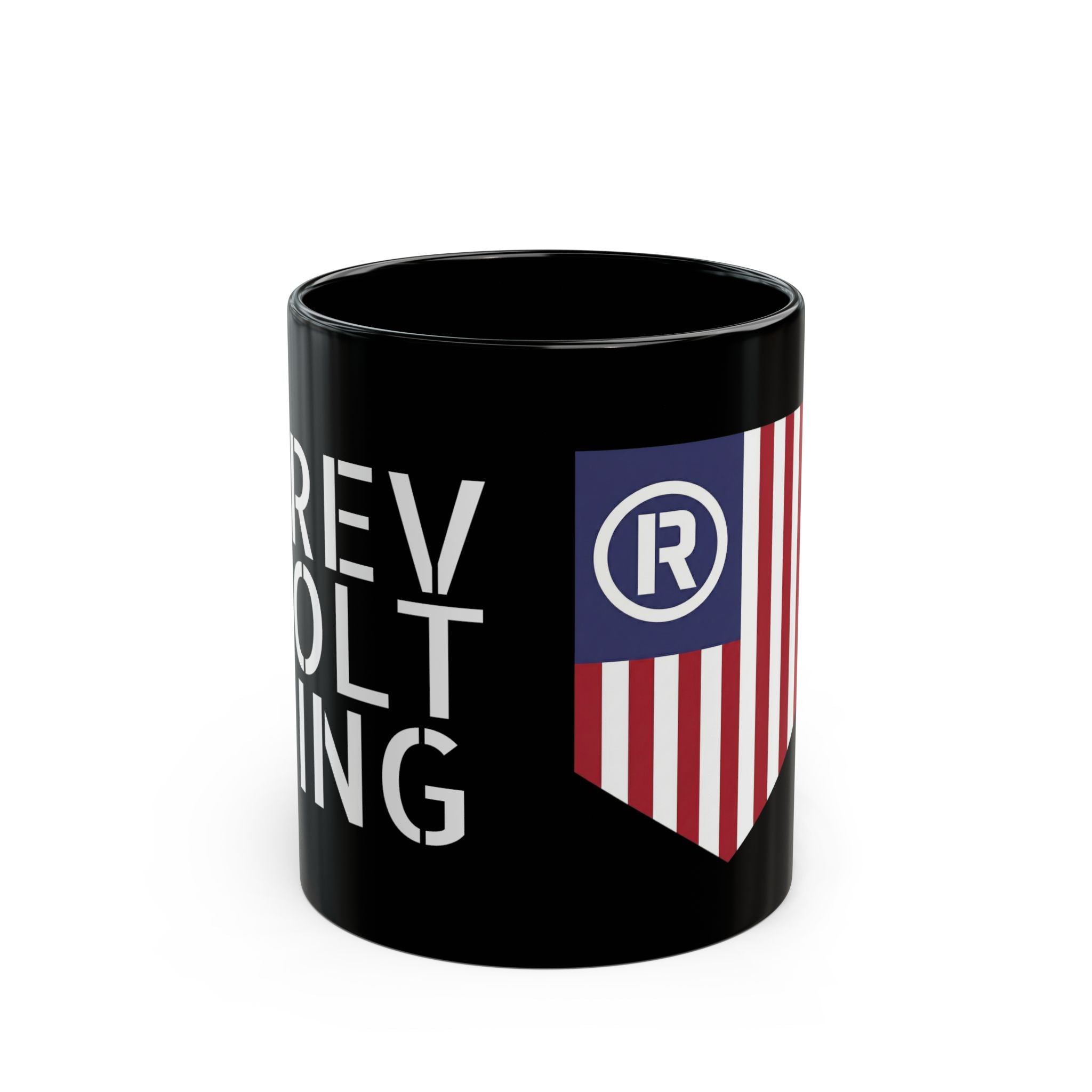 Revolting Flag Logo Mug | Black Ceramic Coffee Cup
